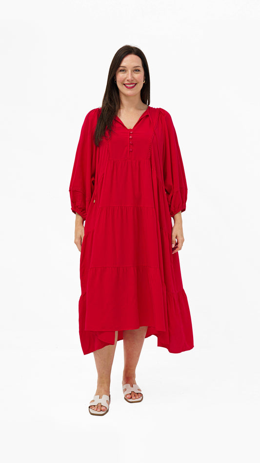 The Ruby Tiered Midi Dress