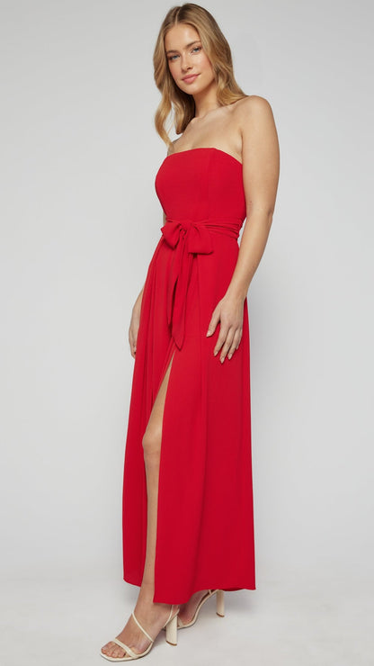 The Scarlet Tie Jumpsuit - Red