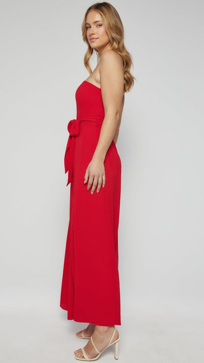 The Scarlet Tie Jumpsuit - Red