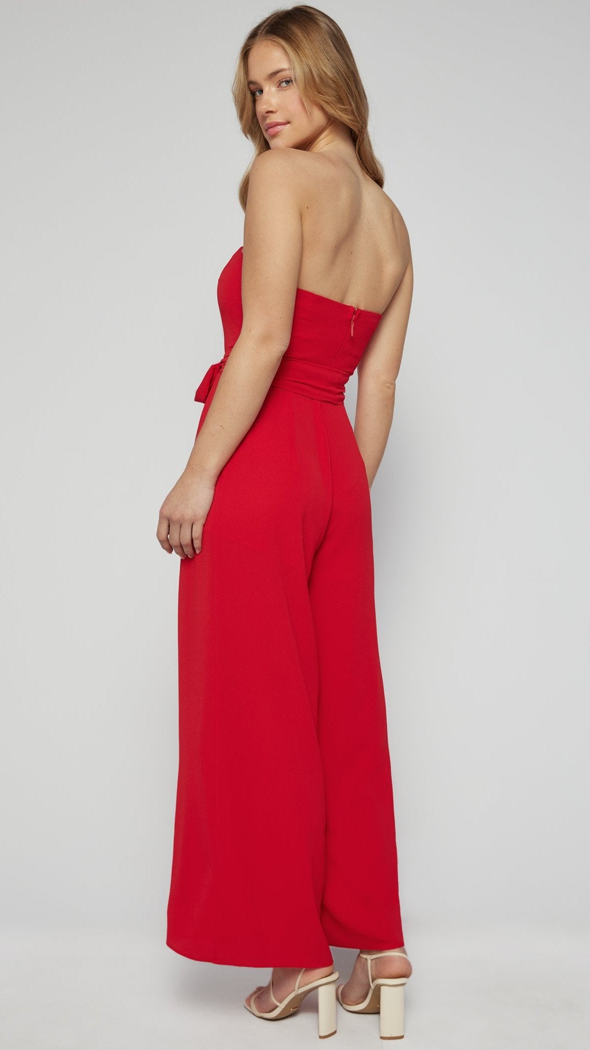 The Scarlet Tie Jumpsuit - Red