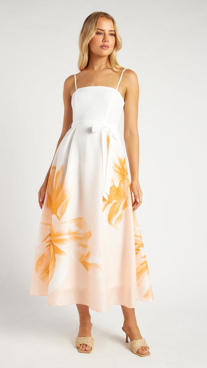 The Peachy Delight Midi Dress