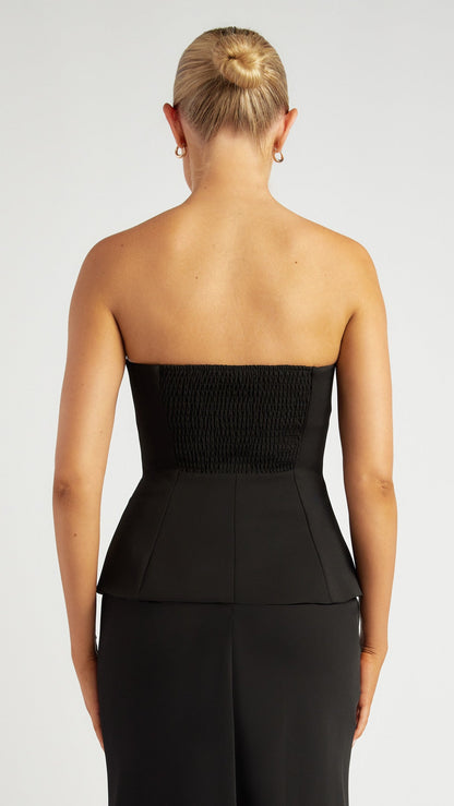 The Elisse Strapless Zip Front Top